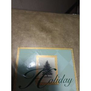 New Holiday flannel back vinyl tablecloth 52x70 oblong rustic low shine